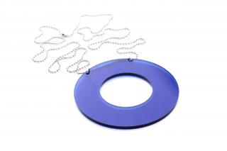 Náhrdelník Extravagart.circle 8 cm - na ocelovém řetízku Barva: dark blue transparent