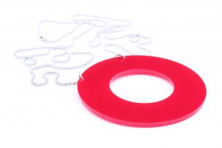 Náhrdelník Extravagart.circle 8 cm - na ocelovém řetízku Barva: red