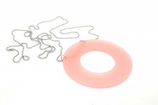 Náhrdelník Extravagart.circle 8 cm - na ocelovém řetízku Barva: soft pink