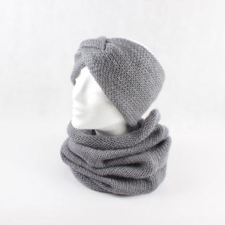 SET čelenka + nákrčník Extravagart.BASIC BARVA: grey