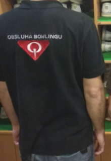 Tričko "obsluha bowlingu" - černé - velikost L (Tričko "obsluha bowlingu" - černé)