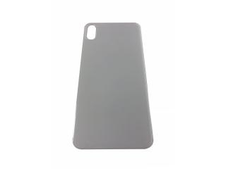 Back Cover Glass + Big Camera Hole pro Apple iPhone X (Silver)