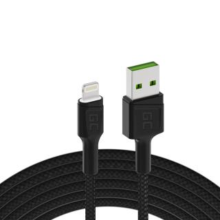 Kabel USB-A - Lightning 120 cm, bílé LED, rychlé nabíjení - Apple 2.4A