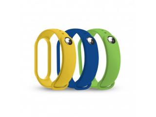 RhinoTech Straps for Xiaomi Mi Band 3 / 4 (3-Pack blue, yellow, green)