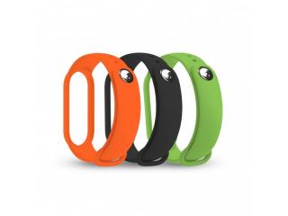 RhinoTech Straps for Xiaomi Mi Band 5 (3-Pack black, orange, green)