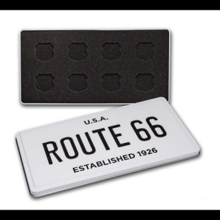 Icons of Route 66 kompletní série 8 Stříbrných medailí s boxem 1 oz