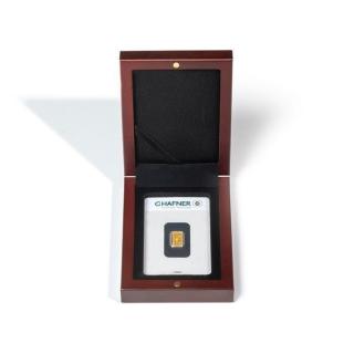 Krabička Volterra na zlatý slitek v blistrovém balení Mahagonové