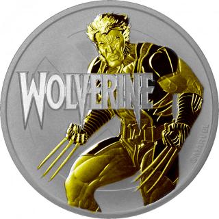 MARVEL 1 oz Stříbrná mince Wolverine zlacená 2021
