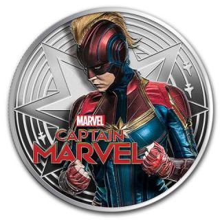 MARVEL Stříbrná mince Captain MARVEL kolorovaná 1 oz 2019