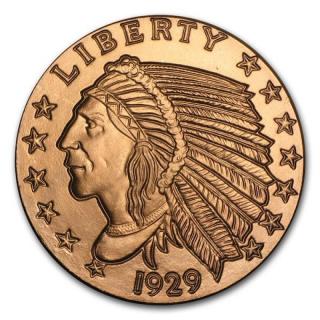Měděná medaile 1 oz Hlava Indiána USA