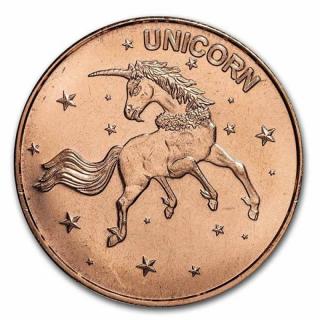 Měděná medaile 1 oz Jednorožec
