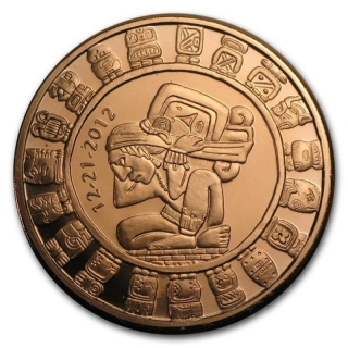 Měděná mince 1 oz Majský kalendář