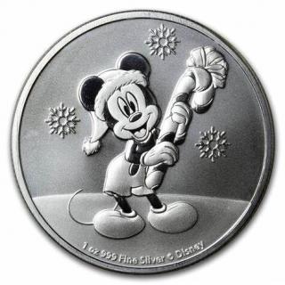 NIUE Stříbrná mince Mickey Mouse Vánoce 1 oz 2020