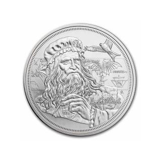 Stříbrná 2 dolarová mince inspirace Leonardo Da Vinci 1 oz 2021