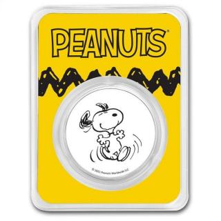 Stříbrná medaile 1 oz Snoopy Peanuts 2021 BU TEP