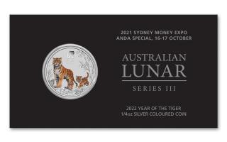 Stříbrná mince 1/4 oz Rok tygra Sydney Money EXPO Special 2020 Kolorovaná
