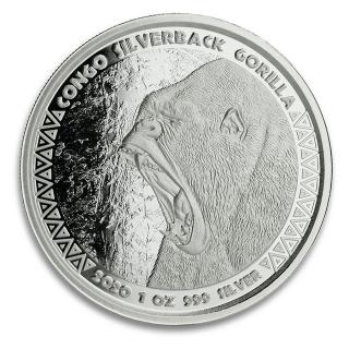 Stříbrná mince 1 oz Gorilla Congo 2020 Proof