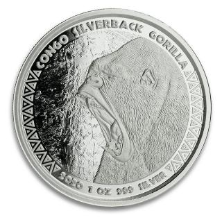 Stříbrná mince 1 oz Gorilla Congo 2020