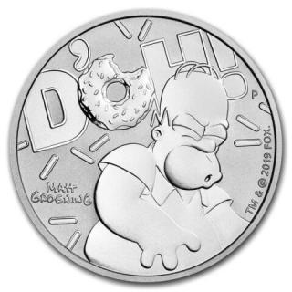 Stříbrná mince 1 oz Homer Simpson D'OH! The Simpsons 2019