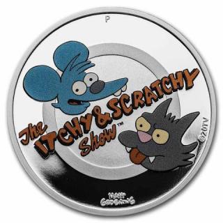 Stříbrná mince 1 oz Itchy &amp; Scratchy 2021 Proof