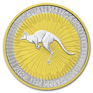 Stříbrná mince 1 oz Kangaroo Pozlacená