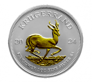 Stříbrná mince 1 oz Krugerrand zlacená