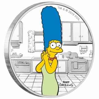 Stříbrná mince 1 oz Marge Simpson 2019 Proof Kolorovaná