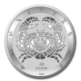 Stříbrná mince 1 oz Rak Zodiac