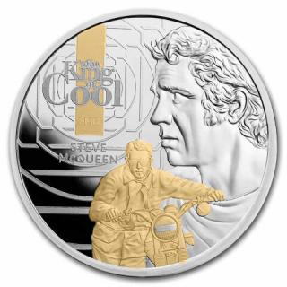 Stříbrná mince 1 oz Steve Mcqueen The King of Cool 2021 zlacená