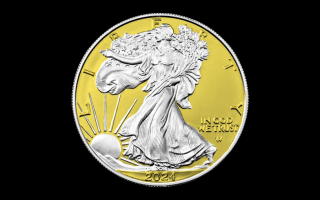 Stříbrná mince 1 oz U.S. Eagle Typ 2 Pozlacená