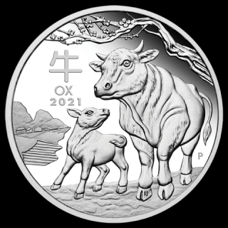 Stříbrná mince 1000g Rok Bůvola Lunární série III 2021