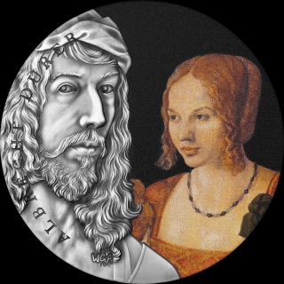 Stříbrná mince 2 oz Albrecht Durer Worlds Greatest Artists 2021