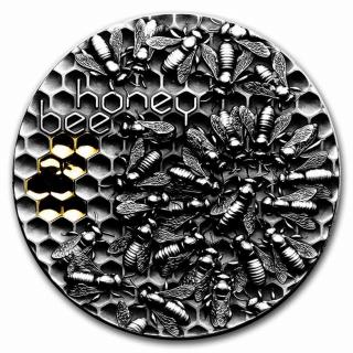 Stříbrná mince 2 oz Medové včely 2021 Ostařená