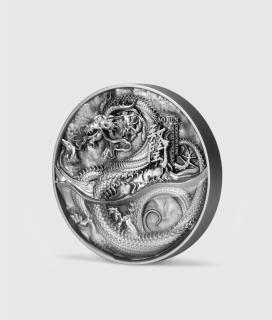 Stříbrná mince African Lion vs Chinese Lion 2 oz 2022