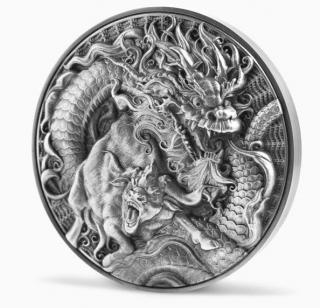 Stříbrná mince African Lion vs Chinese Lion 2 oz 2022