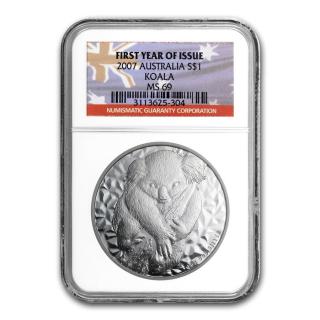 Stříbrná mince Koala NGC GEM 1 oz 2007
