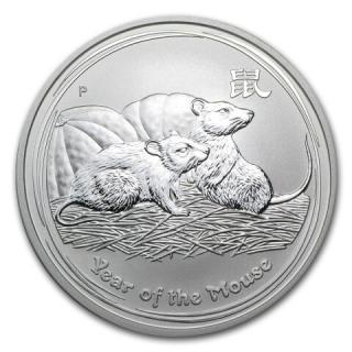 Stříbrná mince Lunární série 2 Rok myši 1 oz 2008