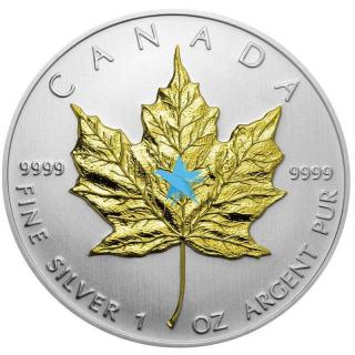 Stříbrná mince Maple Leaf zlacená 1 oz