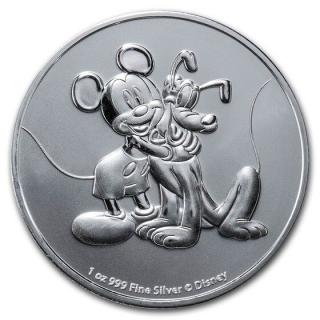 Stříbrná mince Mickey &amp; Pluto 1 oz 2020