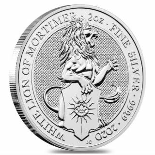 Stříbrná mince Queen Beast White Lion 2 oz 2020