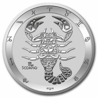 Stříbrná mince Zodiac series Štír BU 1 oz 2021