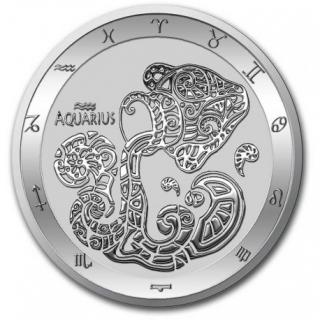 Stříbrná mince Zodiac series Vodnář BU 1 oz 2021