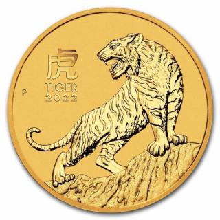 Zlatá mince 1/10 oz Rok Tygra Lunární Série III. 2022 BU