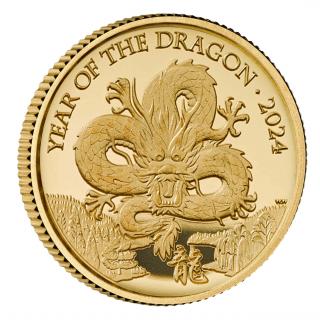 Zlatá mince 1/4 oz Rok draka Lunární série 2024 Proof