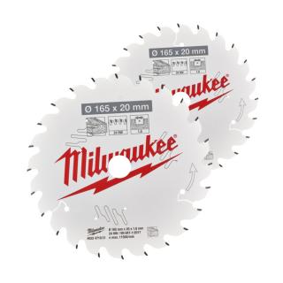 Milwaukee pilový kotouč dřevo165x20 - 2ks