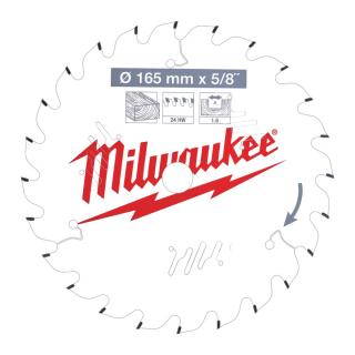 Milwaukee pilový řerný kotouč 165/61/2˝ / 15,87/5/8" / 24-z.