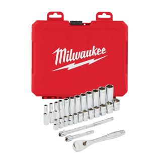 Milwaukee sada ráčny 1/4" a metrických nástrčných klíčů - 28ks