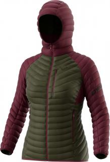 Bunda Dynafit Radical Down Hood W burgundy 23/24 Velikost: L, Barva: zelená / vínová