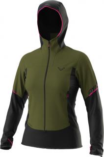 Bunda Dynafit Traverse Alpha Hooded W winter moss 2023 Velikost: L, Barva: zelená / černá