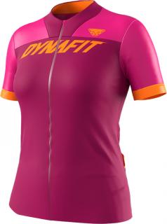 Dres Dynafit RIDE W S/S FZ TEE flamingo 2021 Velikost: S, Barva: růžová / oranžová